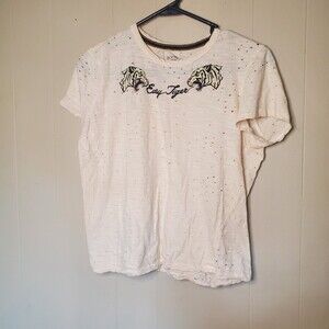 Modish Rebel size Medium Easy Tiger distressed crop top